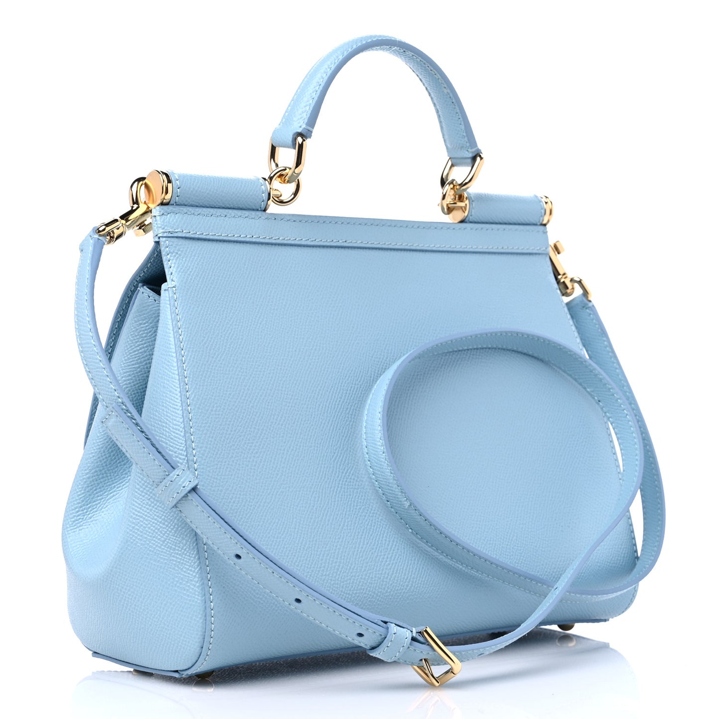 Dauphine Calfskin Miss Sicily Satchel Light Blue