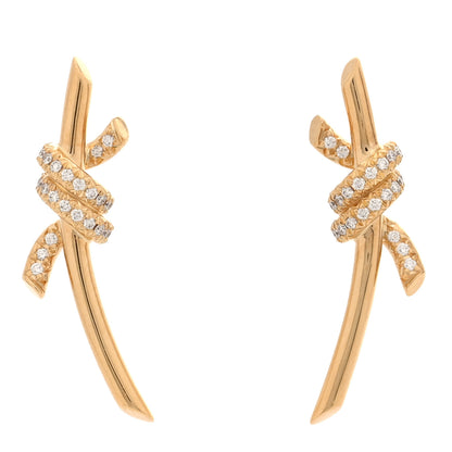 Tiffany 18K Yellow Gold Diamond Tiffany Knot Earrings 1 of 5