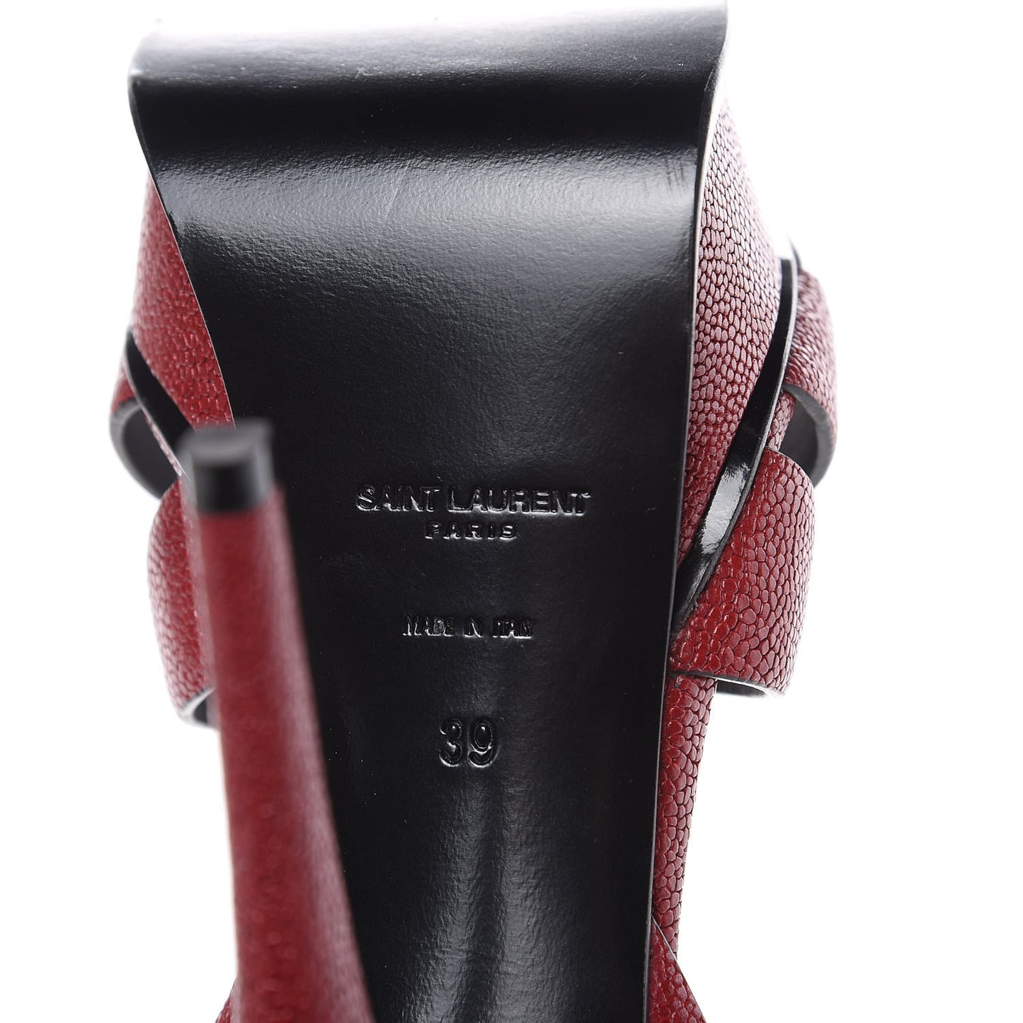 Textured Calfskin Tribute 105 Platform Sandals 39 Deep Red