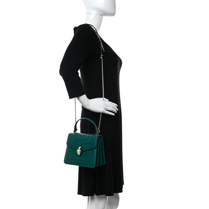 Bulgari Calfskin Serpenti Forever Top Handle Emerald Green 2 of 11