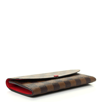 Louis Vuitton Damier Ebene Emilie Wallet Red 3 of 4