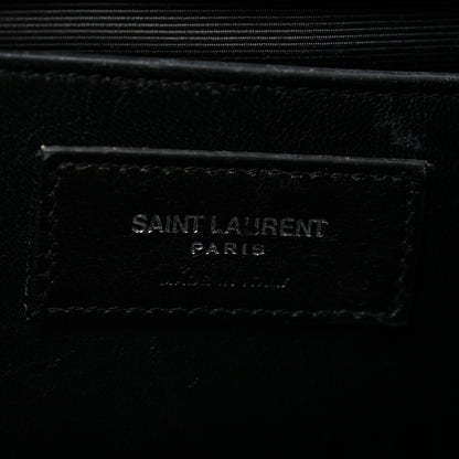 Saint Laurent Calfskin Crocodile Embossed Medium Classic Monogram Kate Tassel Satchel Black 6 of 13