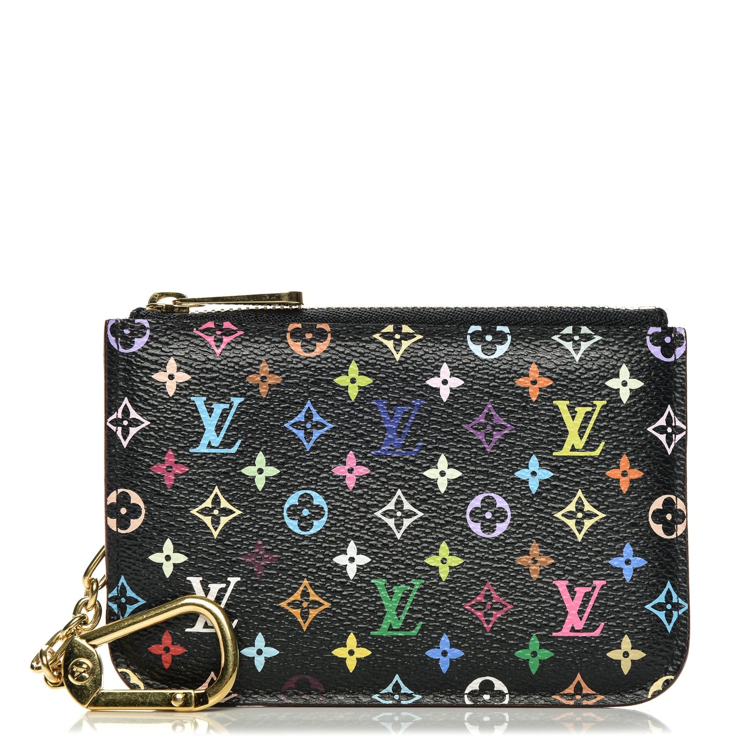 Monogram Multicolor Key Pouch Black Violet