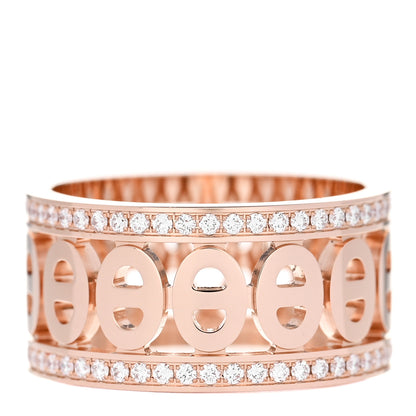 Hermes 18K Rose Gold Diamond Chaine D'Ancre Divine Ring 49 4.75 2 of 4