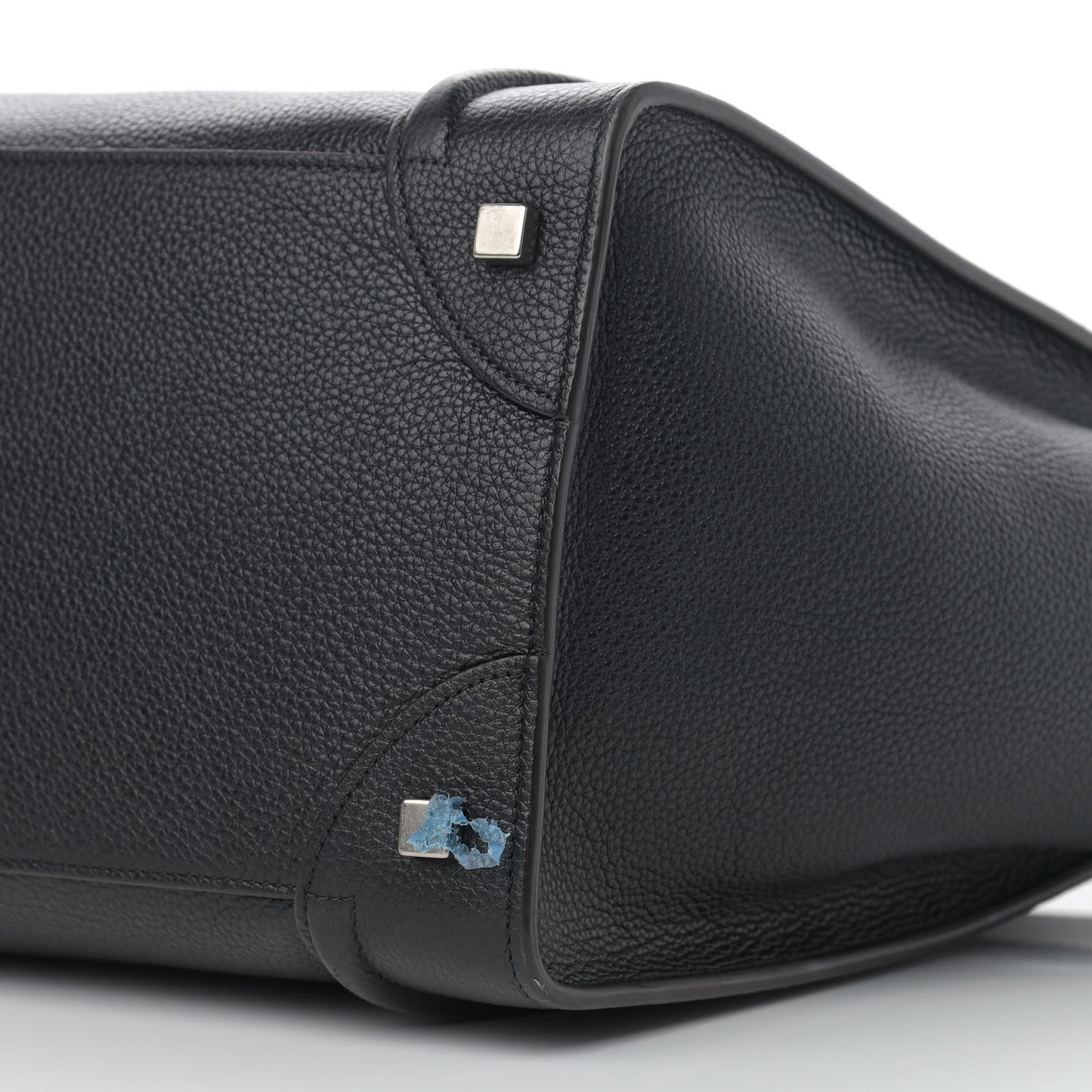 Drummed Calfskin Mini Luggage Black