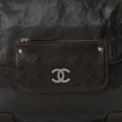Chanel Glazed Caviar Pocket In The City Tote Dark Brown 9 of 12