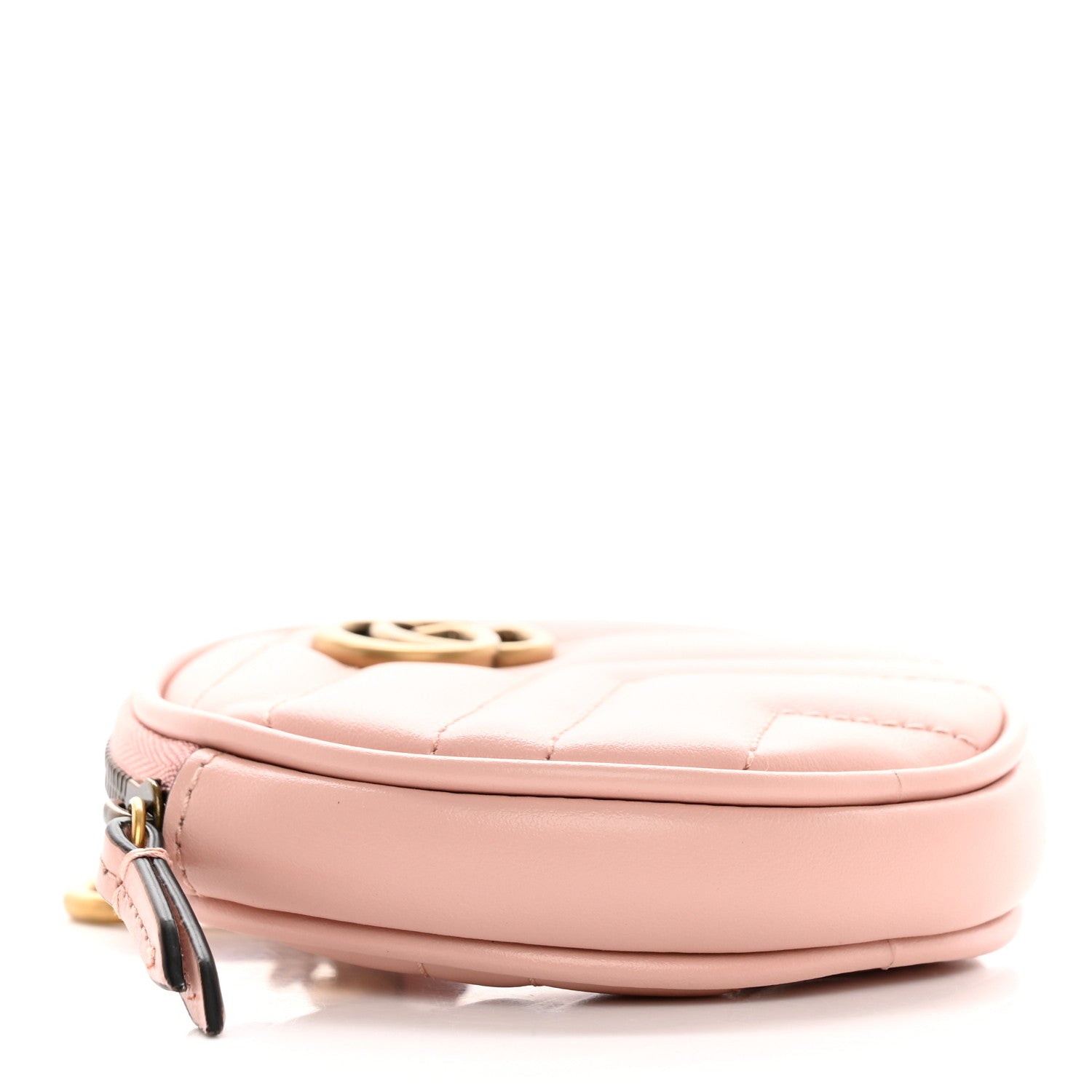 Gucci Calfskin Matelasse GG Marmont Round Coin Purse Perfect Pink 4 of 7