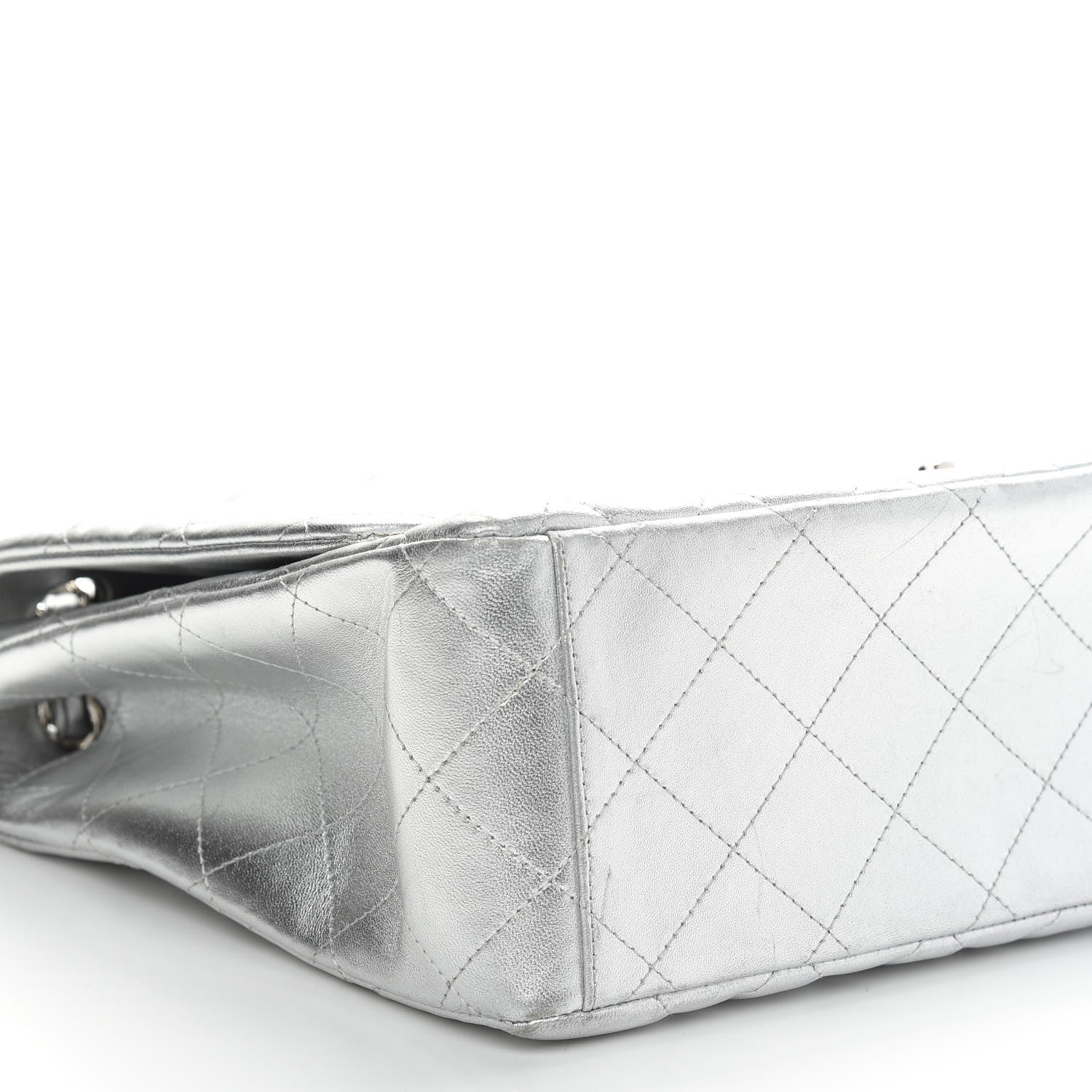 Chanel Metallic Lambskin Quilted Maxi Single Flap Silver 8 of 10