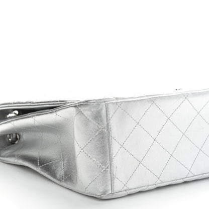 Chanel Metallic Lambskin Quilted Maxi Single Flap Silver 8 of 10