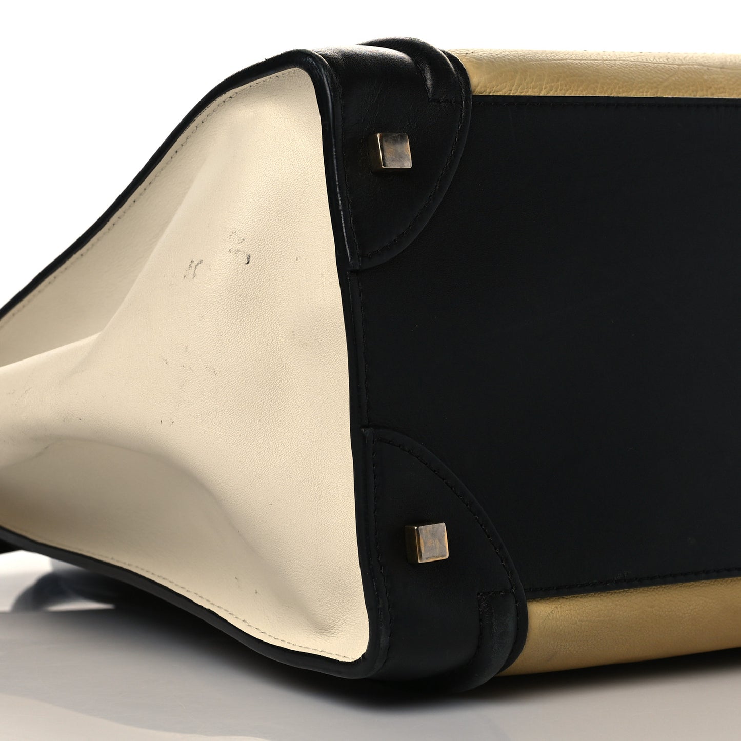 Velluto Calfskin Mini Tri-Color Luggage Vanilla