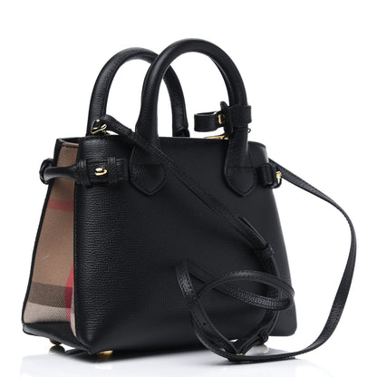 Burberry Derby Calfskin House Check Baby Banner Tote Black 2 of 12