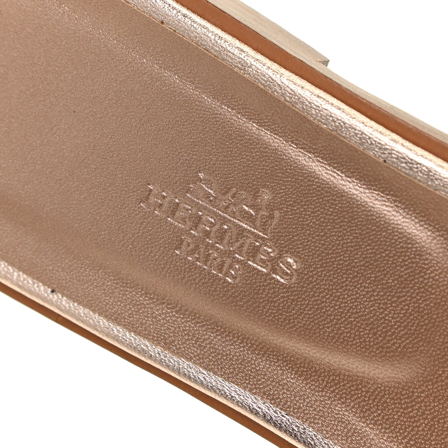 Hermes Metallic Nappa Calfskin Oran Sandals 41 Or Rose 12 of 14
