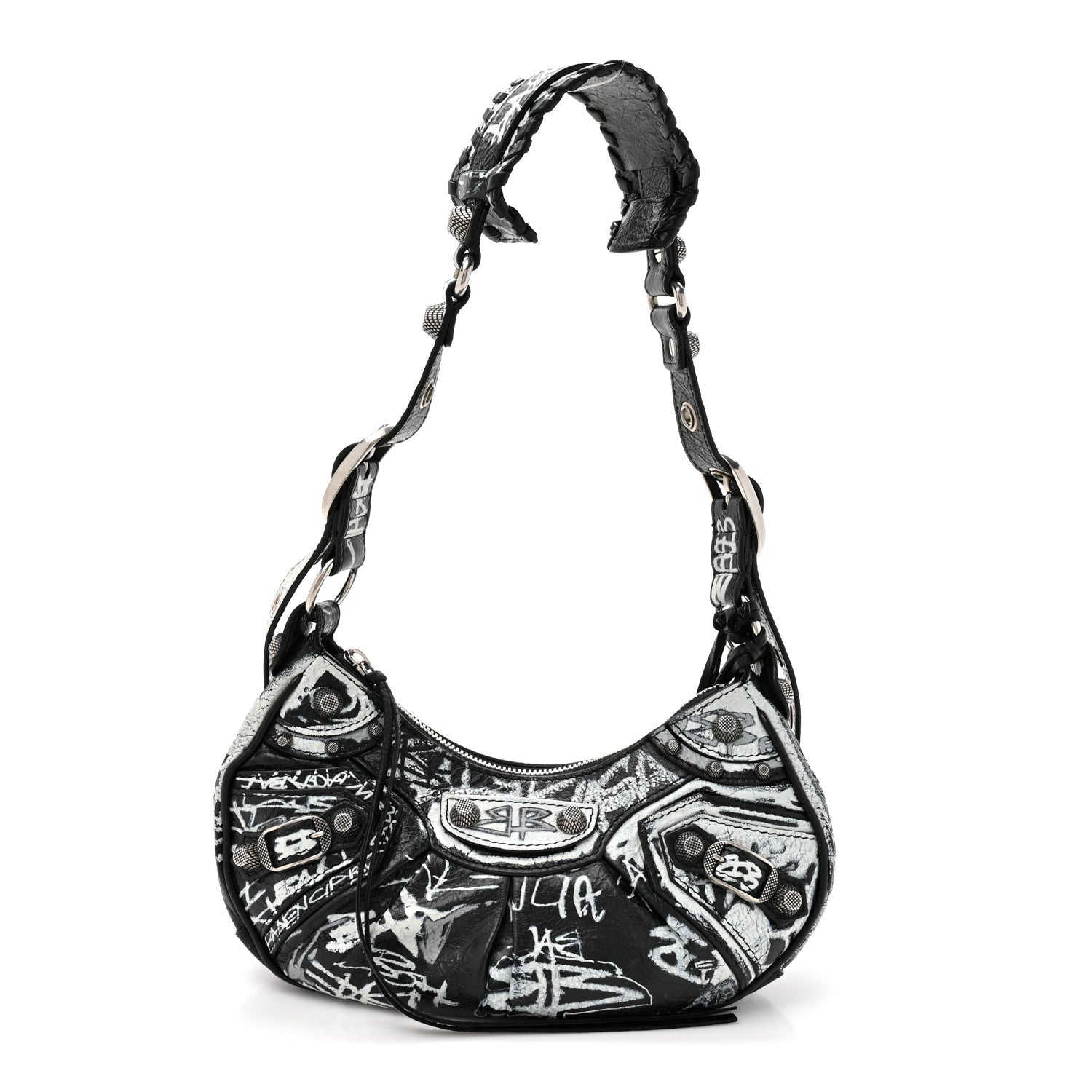 Balenciaga Agneau Arena Graffiti Le Cagole Shoulder Bag XS Black 1 of 11