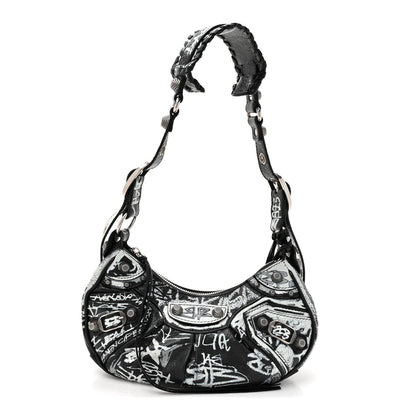 Balenciaga Agneau Arena Graffiti Le Cagole Shoulder Bag XS Black 1 of 11