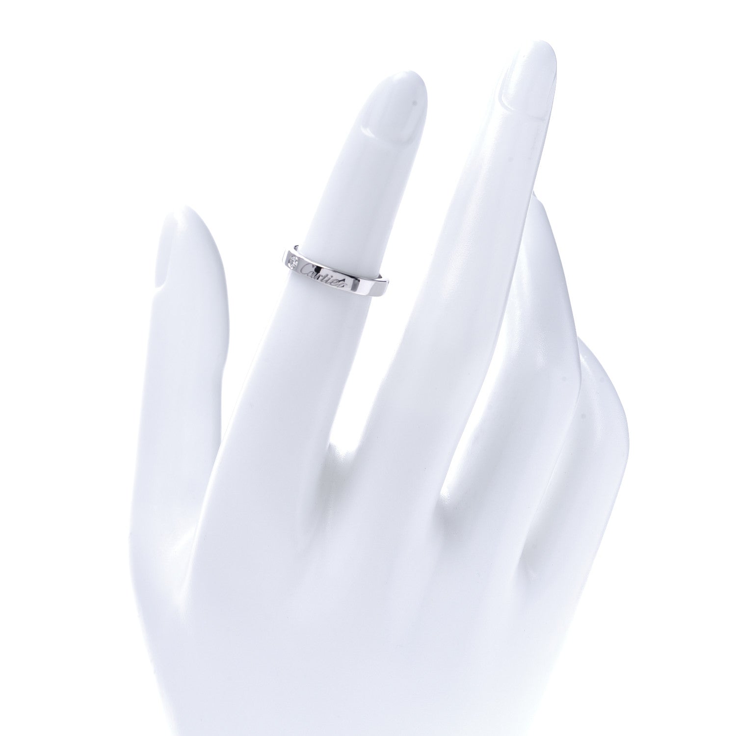 Cartier Platinum Diamond 3mm C De Cartier Wedding Band Ring 47 4 2 of 5