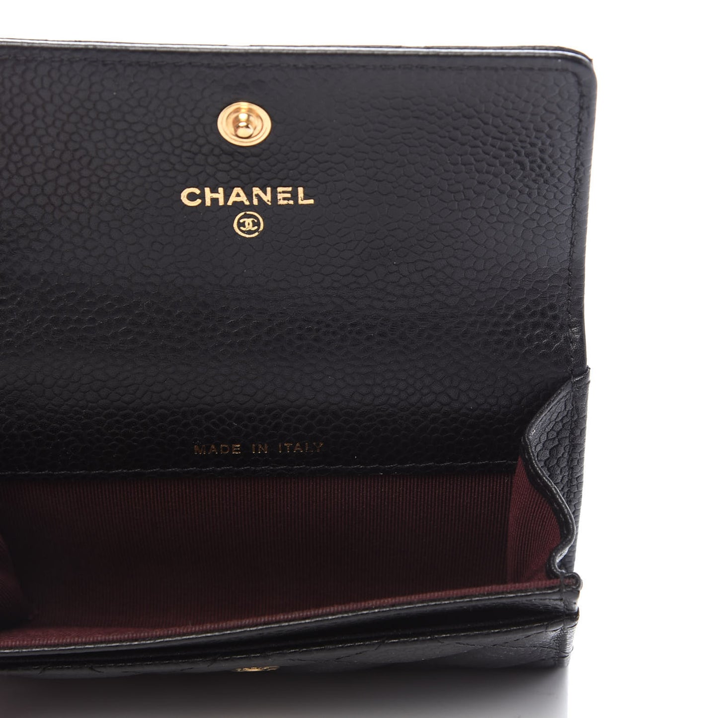 Caviar Quilted Flap Card Holder Black