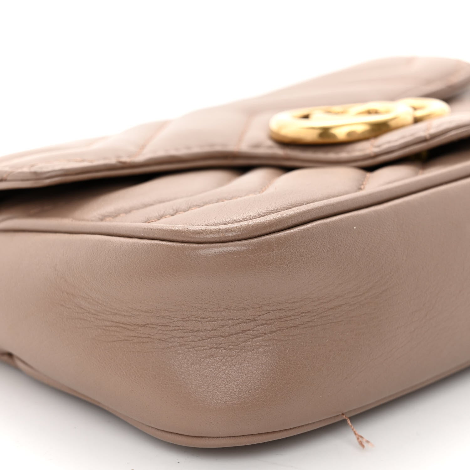 Gucci Calfskin Matelasse Super Mini GG Marmont Shoulder Bag Porcelain Rose 9 of 11