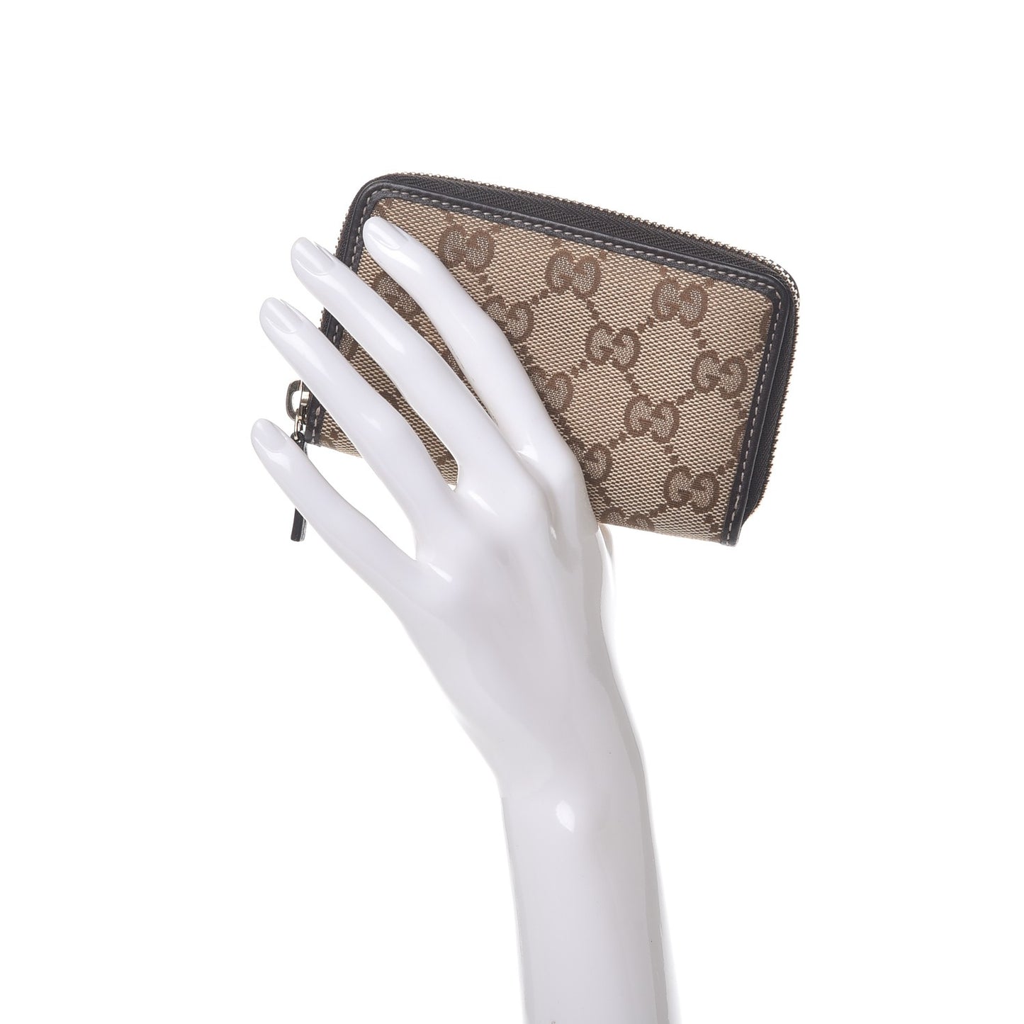 Monogram Zip Around Card Case Brown