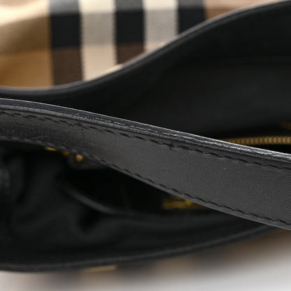 Burberry House Check Bridle Calfskin Medium Gosford Hobo Black 16 of 20