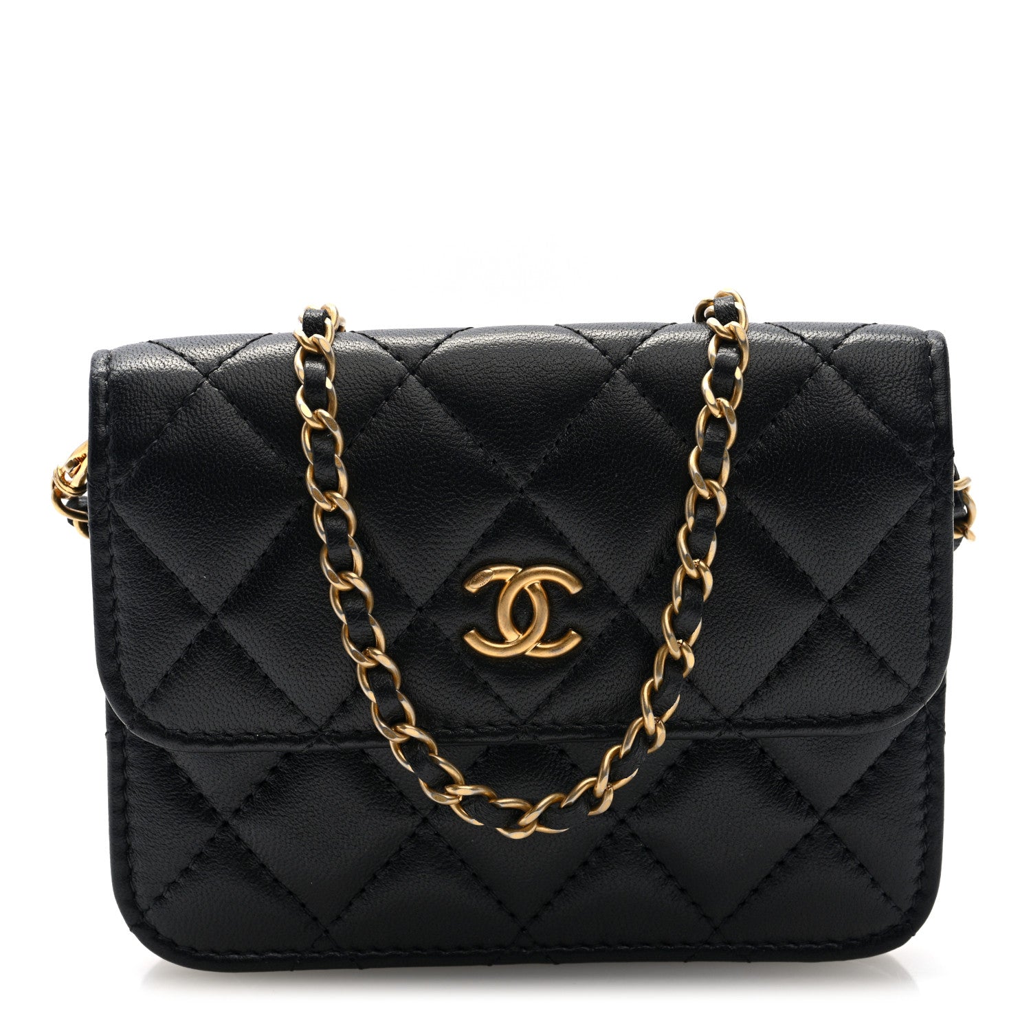 Chanel Lambskin Quilted Pearl Crush Flap With Chain Black 8 of 11