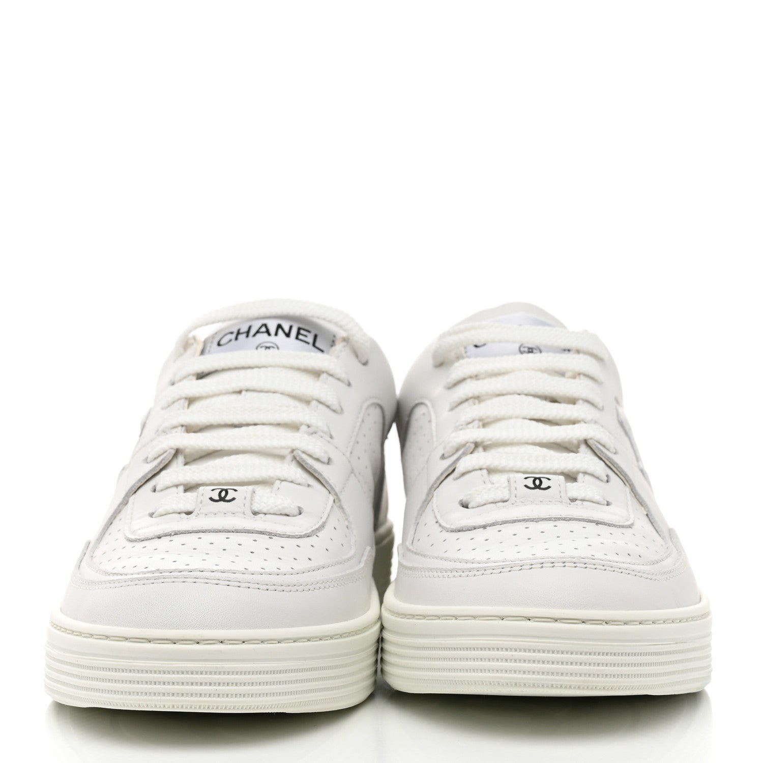 Chanel Calfskin CC Womens Sneakers 38 White 2 of 9