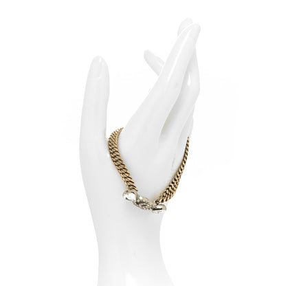 Chanel Crystal CC Heart Chain Bracelet Gold 2 of 6