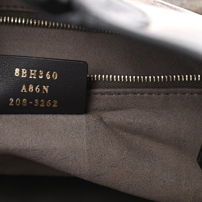 Fendi Glazed Fabric Vitello Century Plexiglass FF 1974 Stamp Patch Medium Runaway Shopper Tote Mogano Panna Black 7 of 10