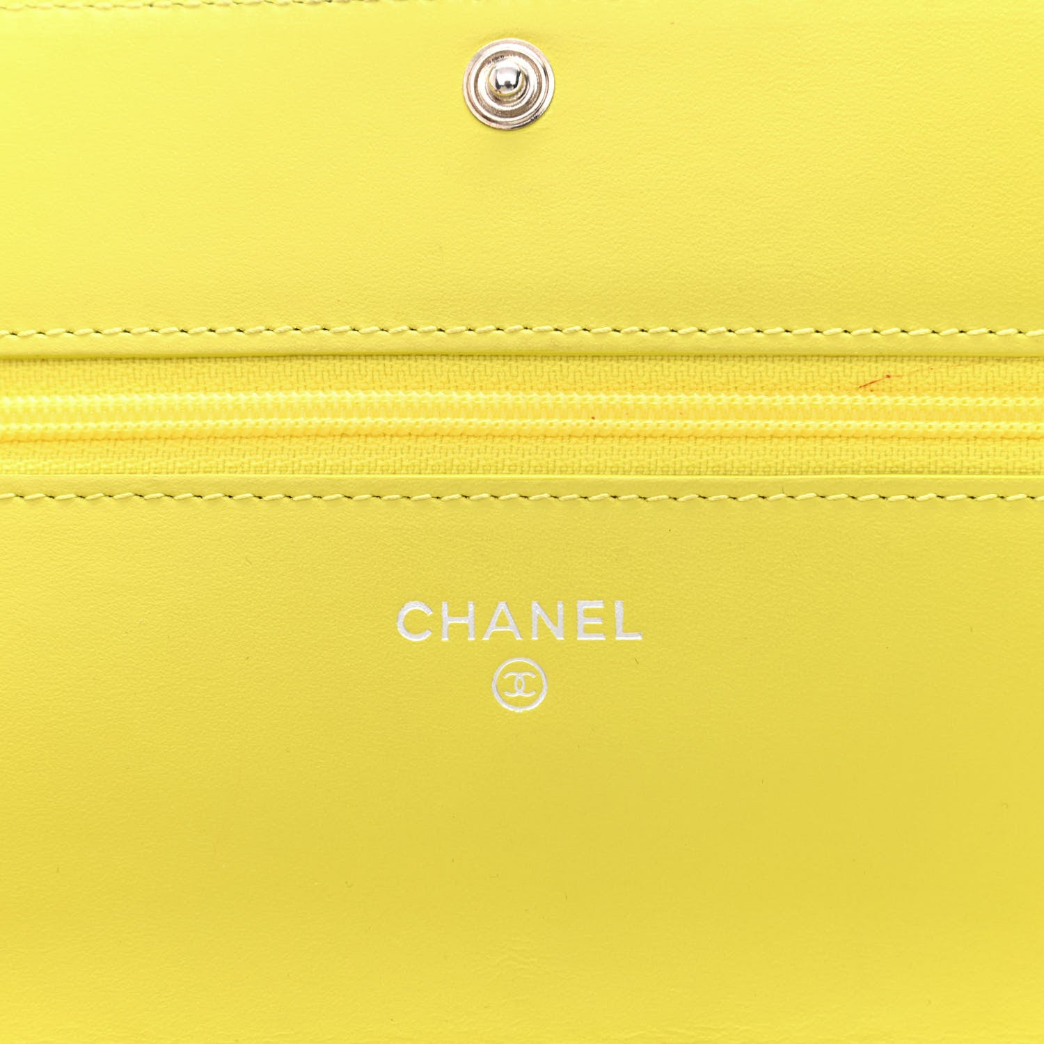 Chanel Caviar Timeless CC Wallet on Chain WOC Yellow 6 of 12