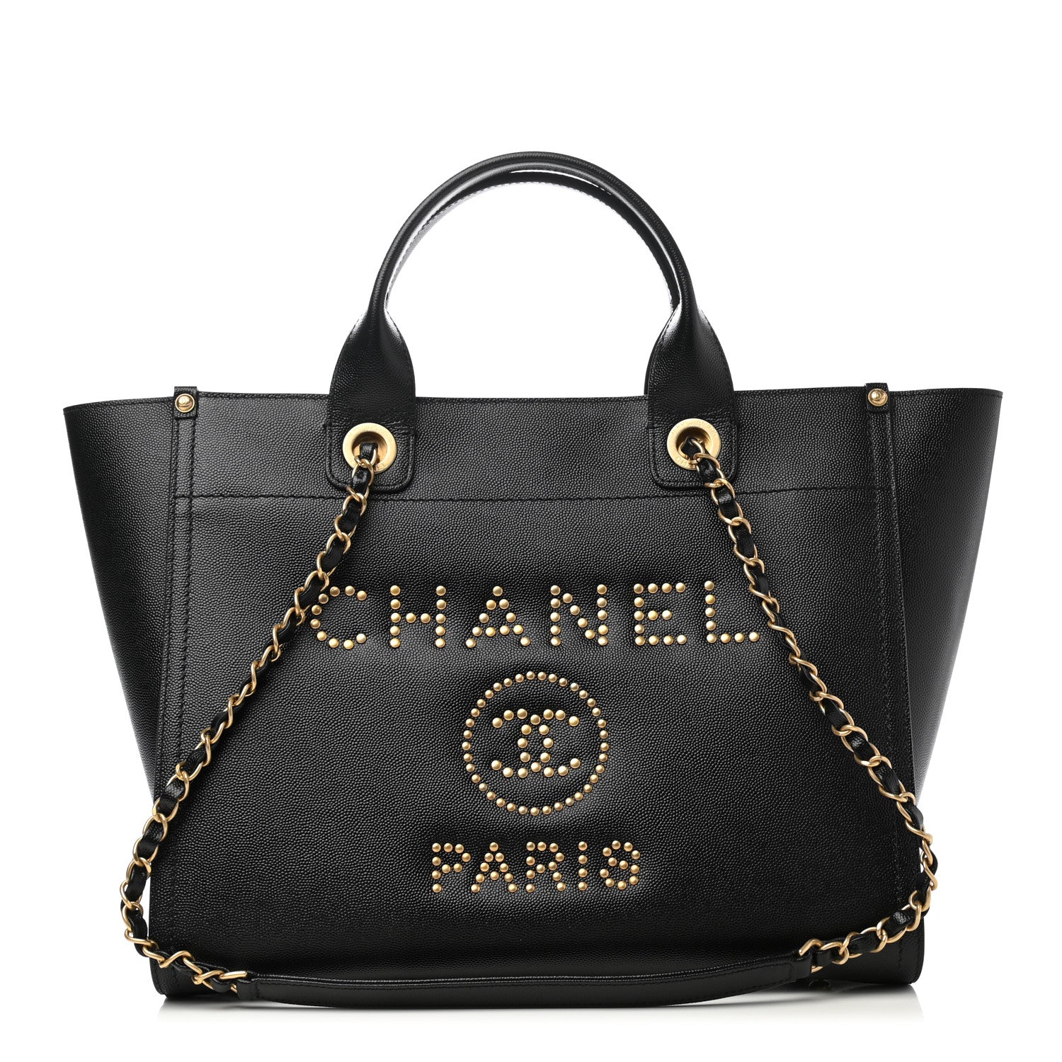 Chanel Caviar Small Studded Deauville Tote Black 1 of 10