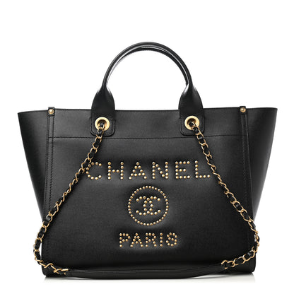 Chanel Caviar Small Studded Deauville Tote Black 1 of 10