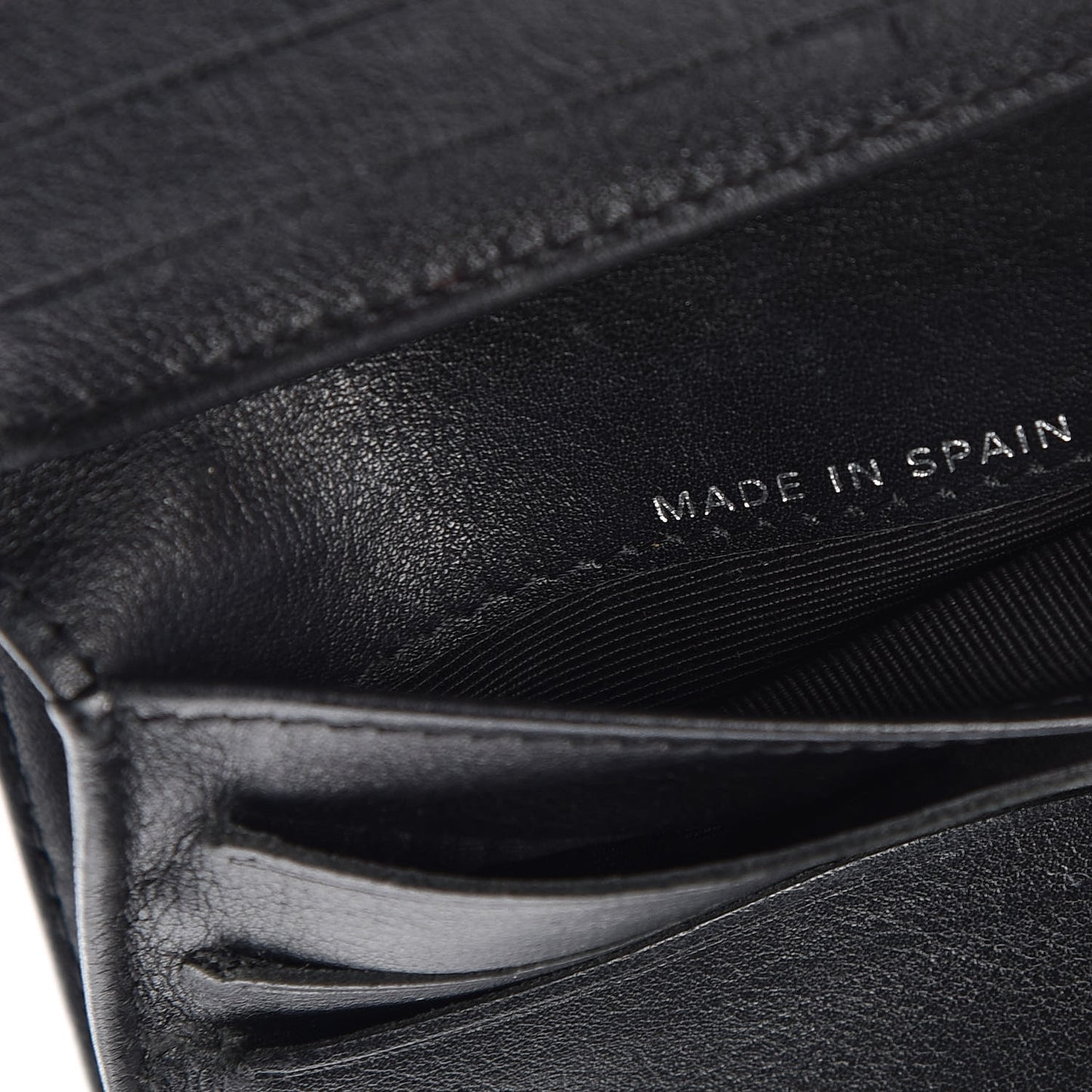 Patent Quilted Compact French Flap Wallet Black