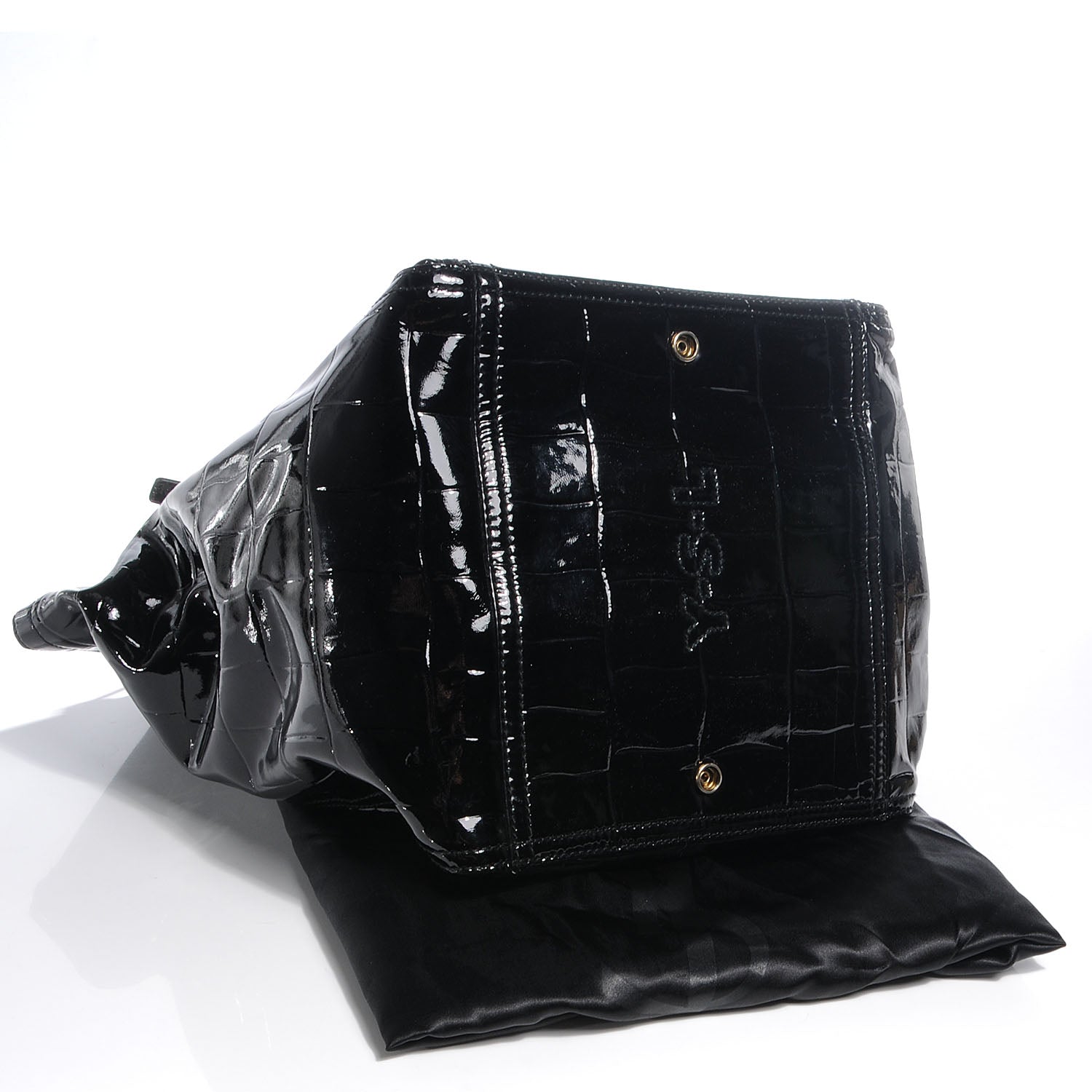 Saint Laurent Patent Crocodile Embossed Medium Downtown Tote 4 of 9