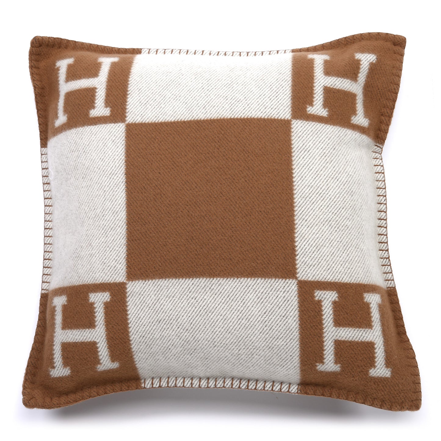 Wool Cashmere Avalon Pillow PM Ecru Camel