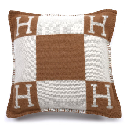 Hermes Wool Cashmere Avalon Pillow PM Ecru Camel 1 of 3