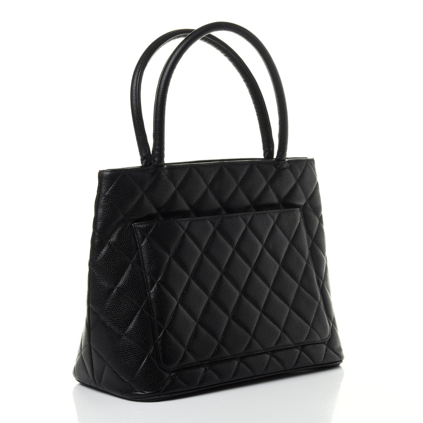 Caviar Quilted Medallion Tote Black