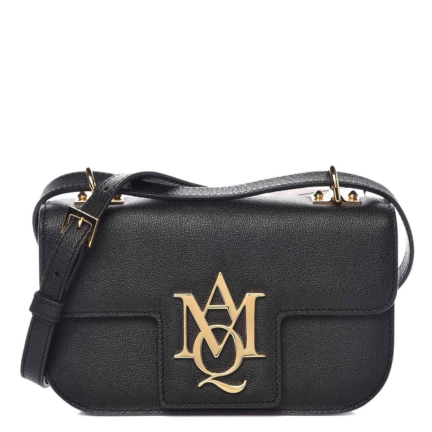 Little Stones Calfskin Small Insignia Flap Black