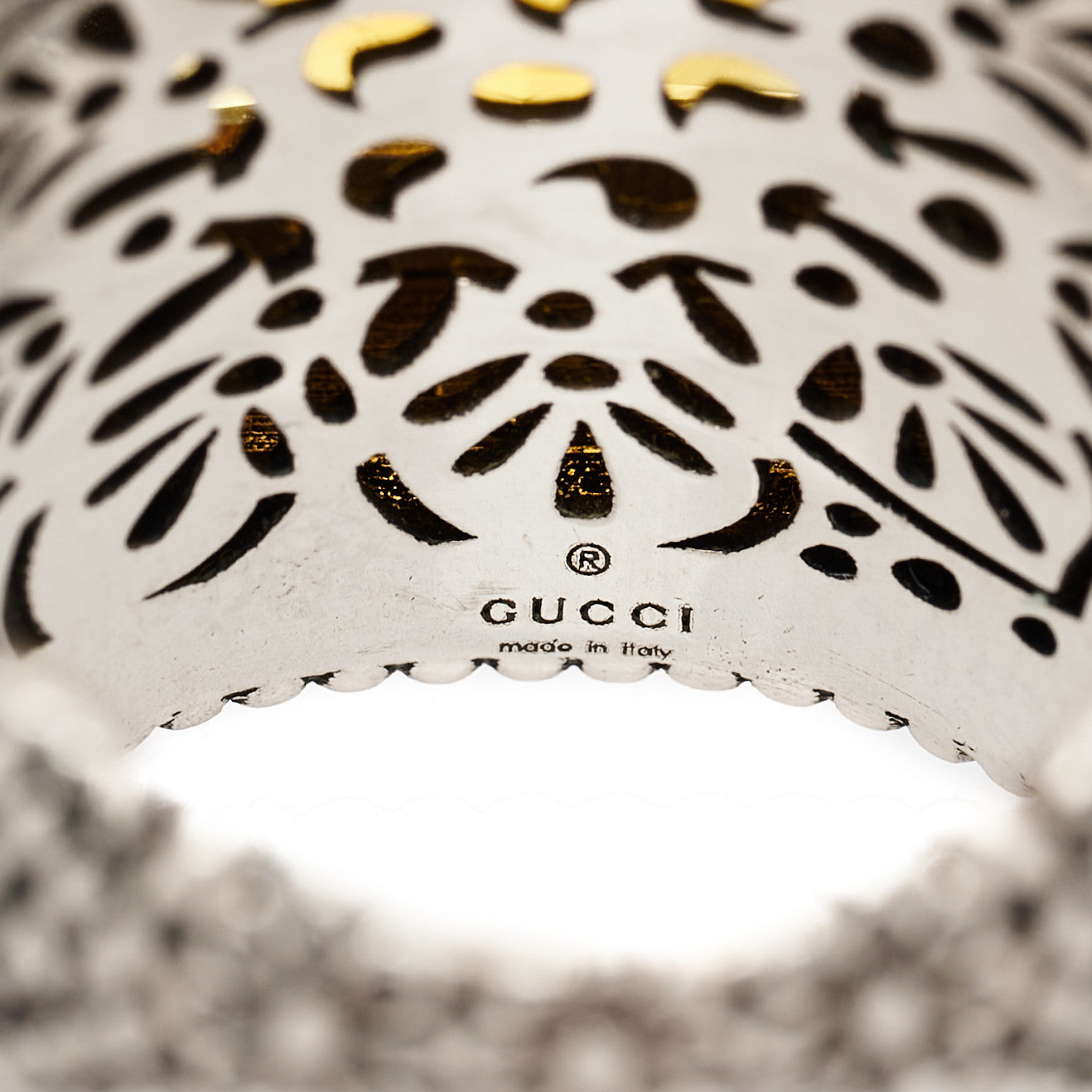 Gucci Sterling Silver Citrine Crystal Enamel Cocktail Ring 57 8 5 of 6