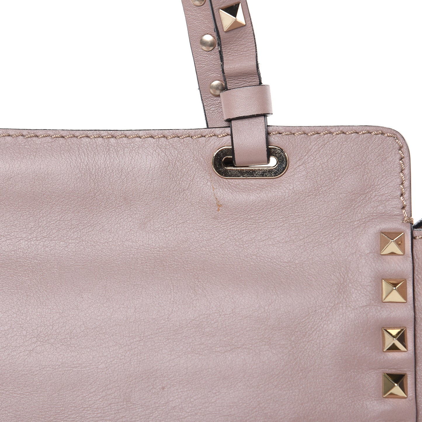 Vitello Small Rockstud Tote Poudre