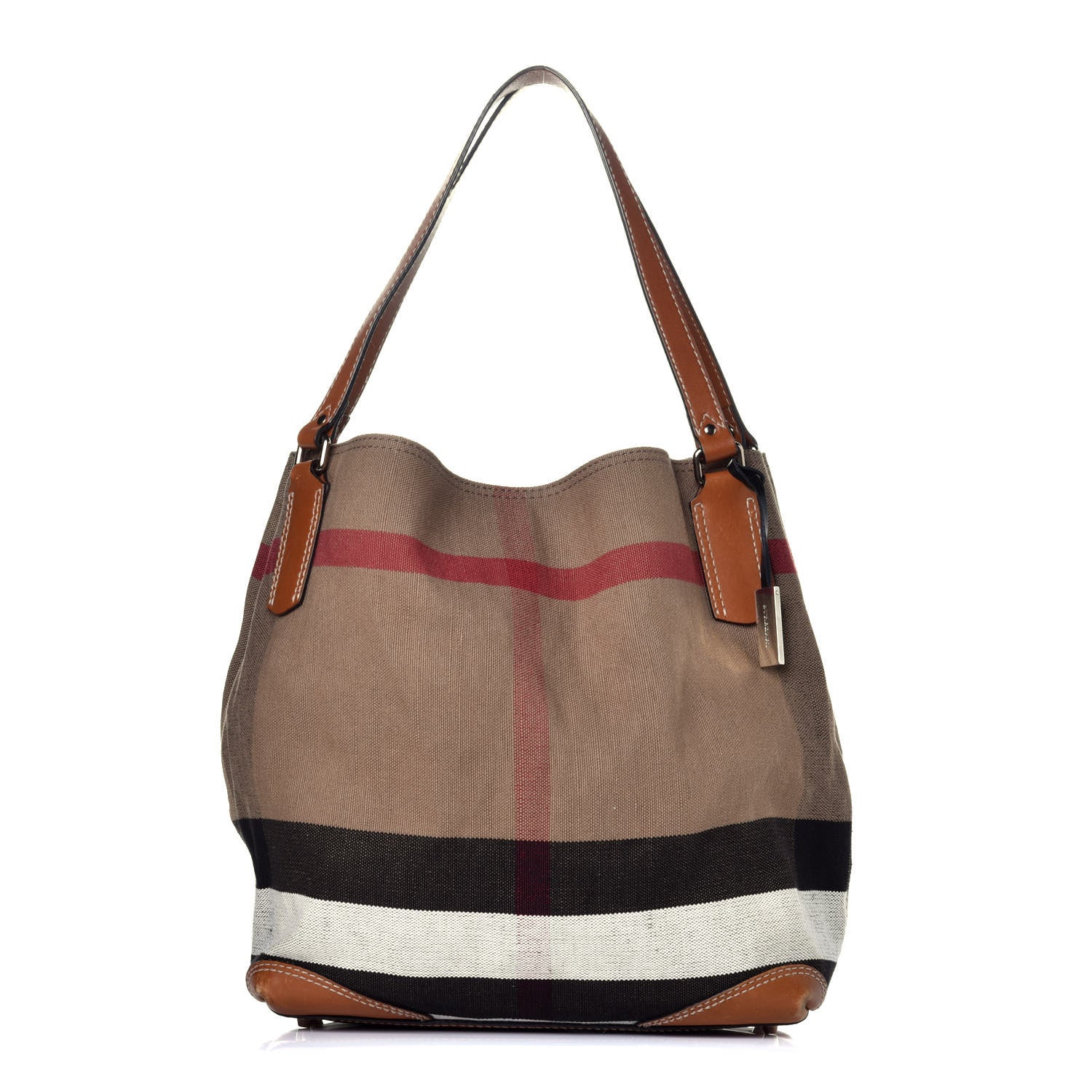 Burberry Canvas Mega Check Medium Maidstone Saddle Brown 1 of 10