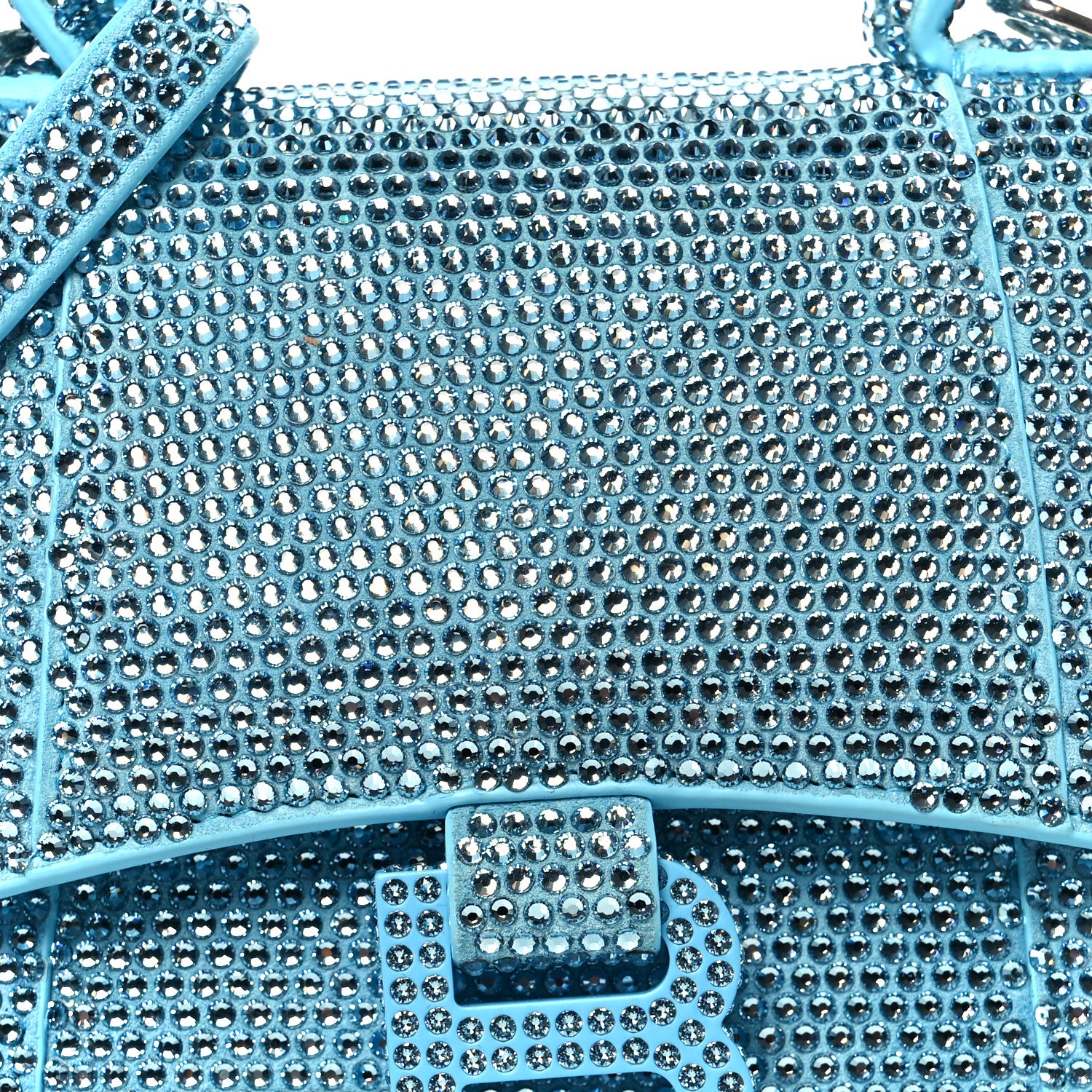 Balenciaga Strass Suede Hourglass Top Handle Bag XS Light Blue 8 of 11