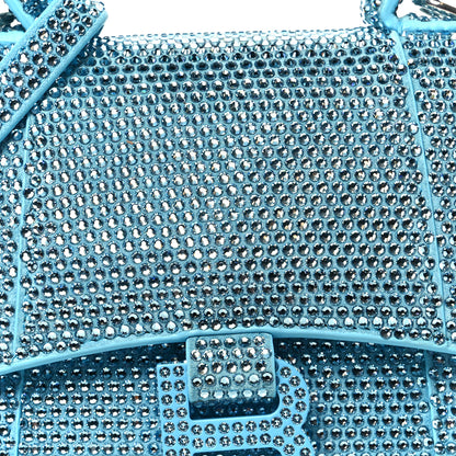 Balenciaga Strass Suede Hourglass Top Handle Bag XS Light Blue 8 of 11