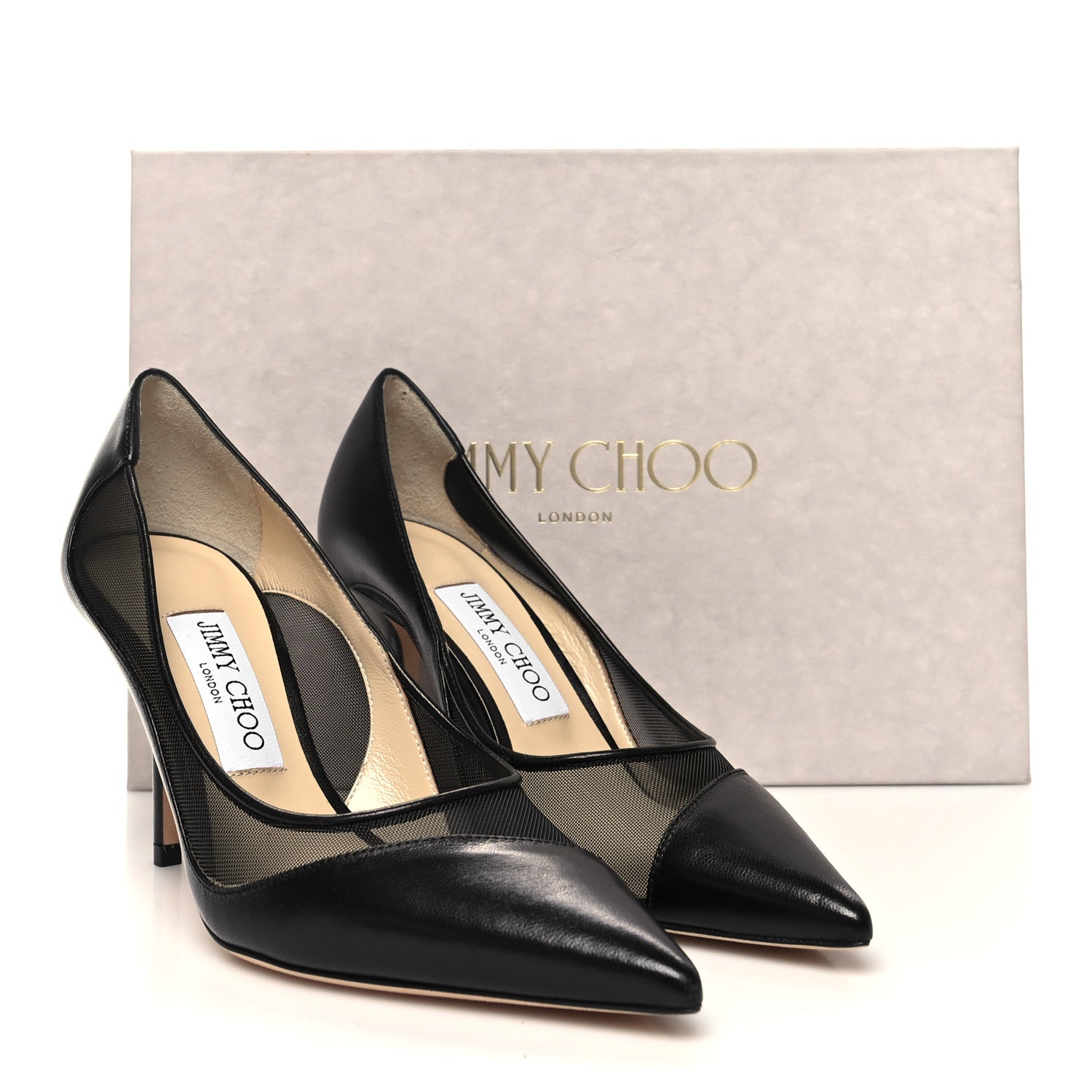 Jimmy Choo Mesh Calfskin Love 100 Pumps 36 Black 8 of 8