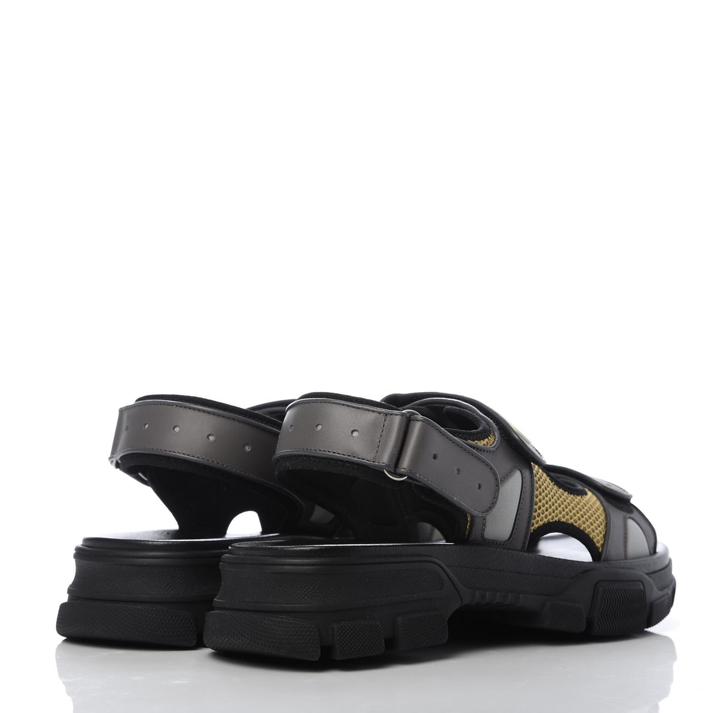 X SEGA Nappa Mesh Mens Aguru Sandals 9.5 Loess Black