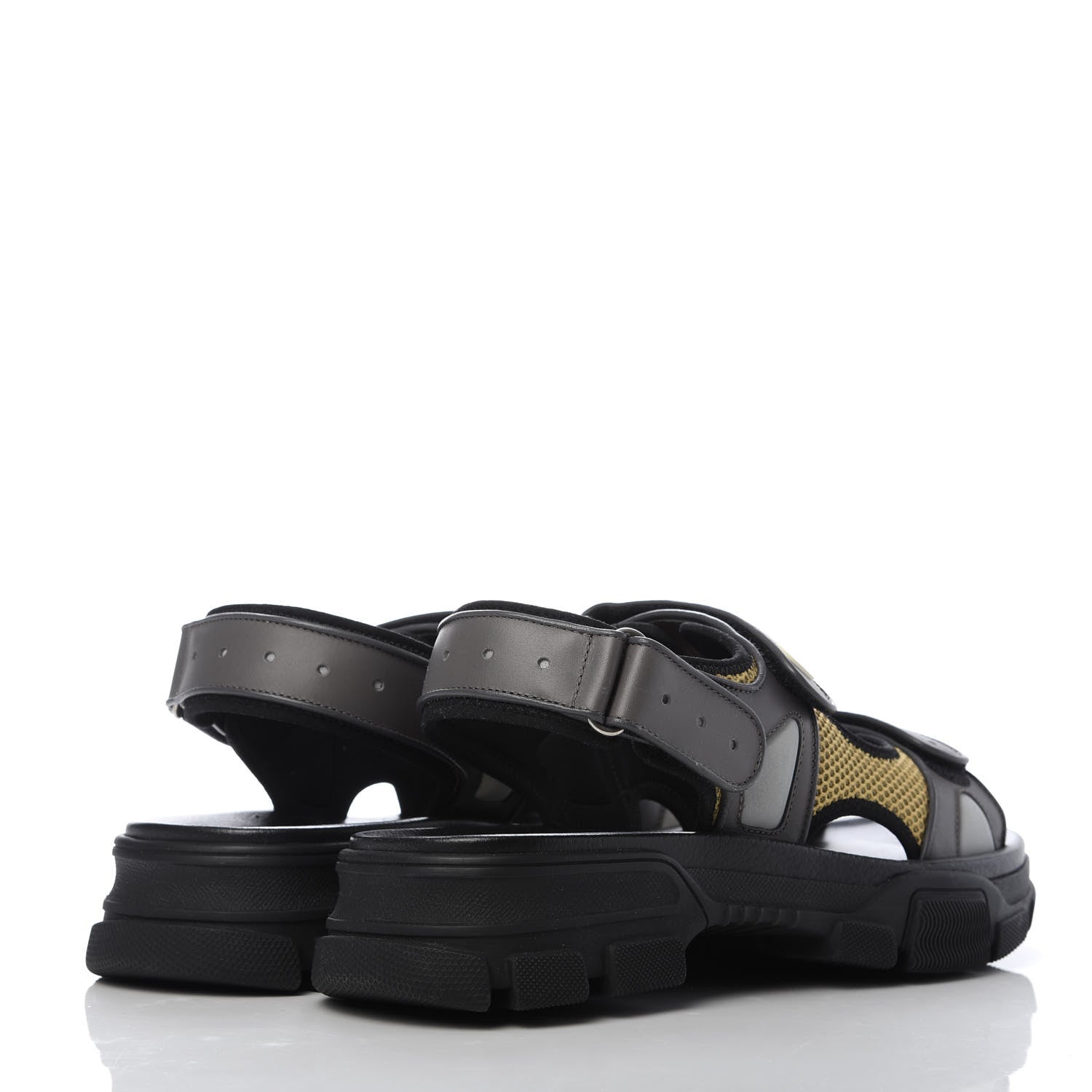 Gucci X SEGA Nappa Mesh Mens Aguru Sandals 9.5 Loess Black 4 of 9