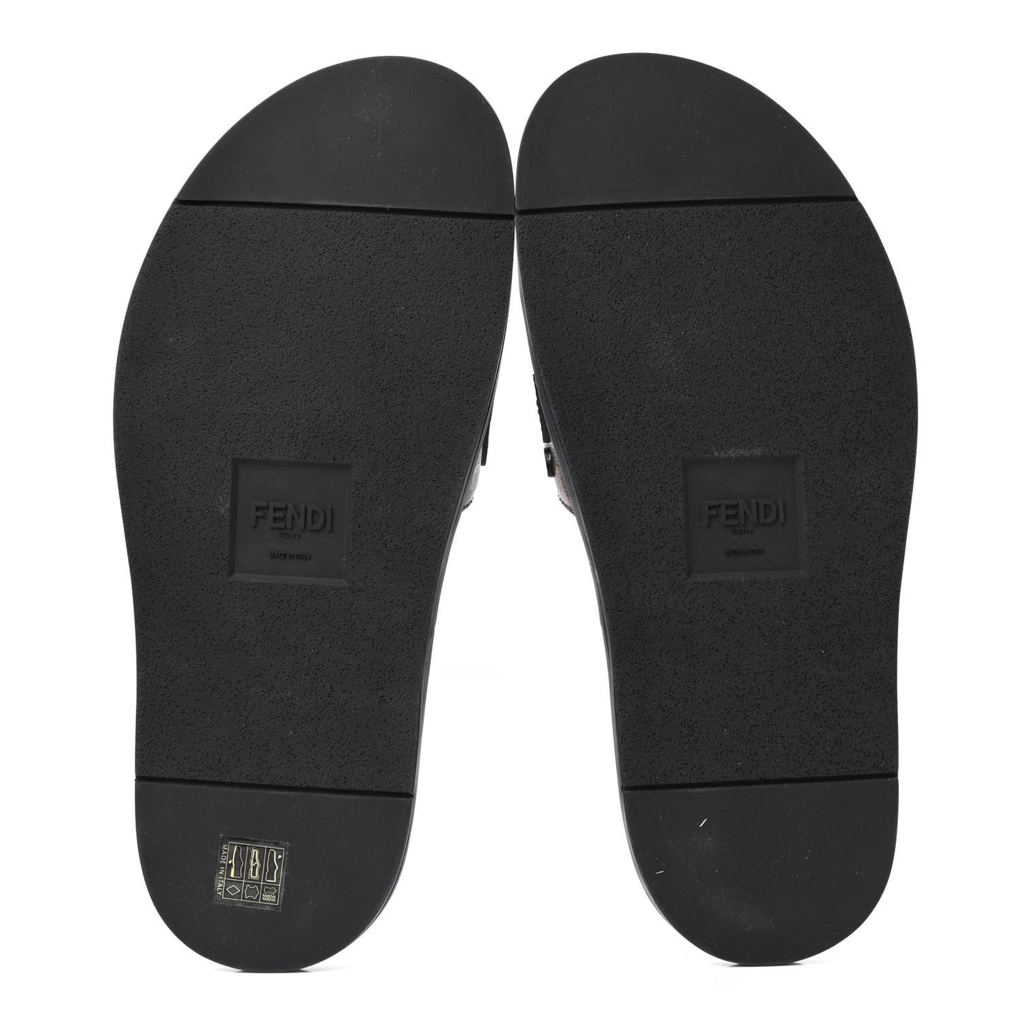 X FILA Glazed Fabric Calfskin FF 1974 Mania Slide Sandals 7 Mogano Panna Blueberry