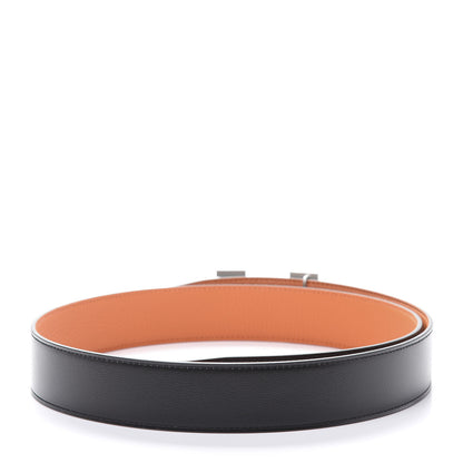 Hermes Box Togo 32mm H Belt 85 Black Orange 2 of 6