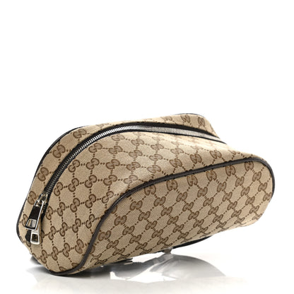 Gucci Monogram Dollar Calfskin Waist Pouch Beige Ebony Testa di Moro Marrone Scuro 4 of 10