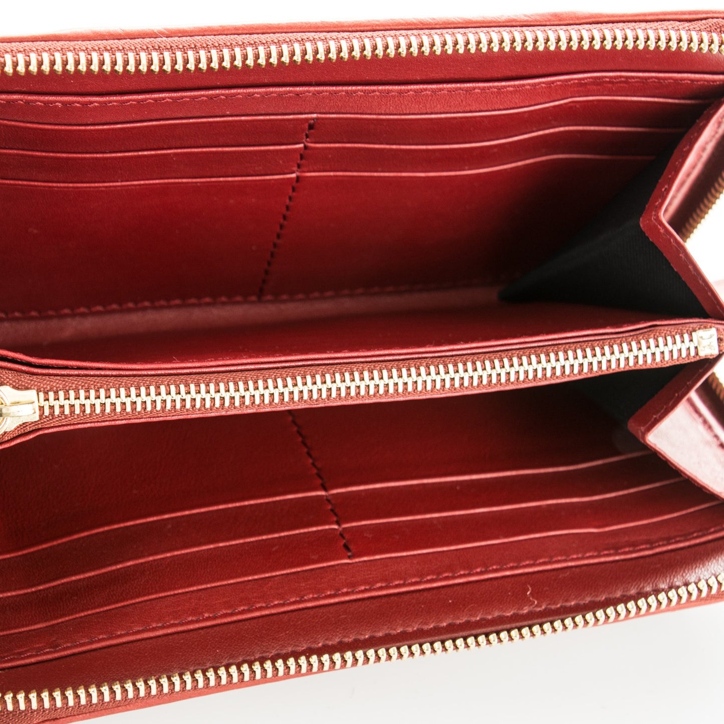 House Check Large Sartorial Ziggy Zip Around Wallet Military Red