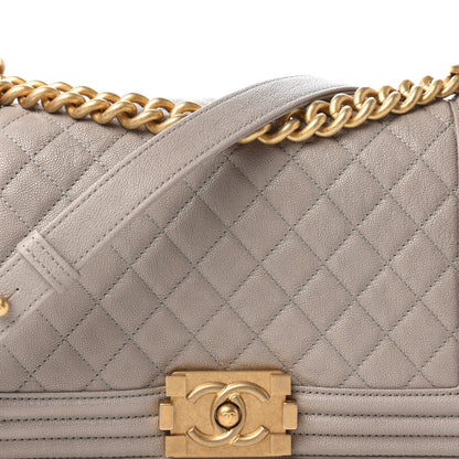 Chanel Caviar Quilted Medium Boy Flap Grey 10 of 11
