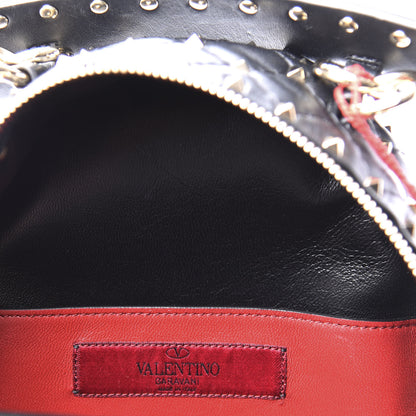 Valentino Garavani Lambskin VLTN Print Quilted Mini Rockstud Spike Backpack Black 5 of 8